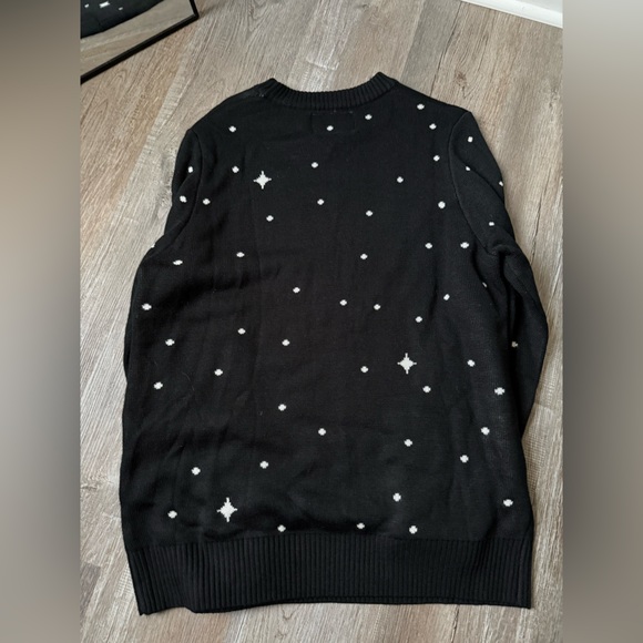 TIPSY ELVES SANTA UNICORN UGLY CHRISTMAS SWEATER BLACK RED GREEN SIZE L XL - Picture 8 of 9